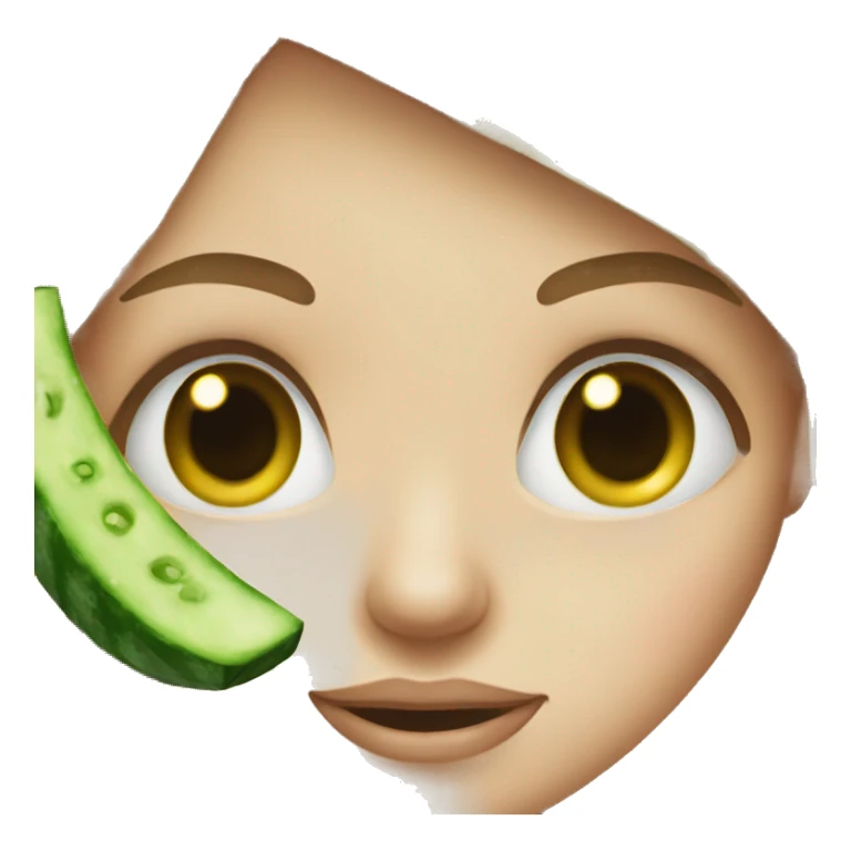girl with cucumber on eyes sticker