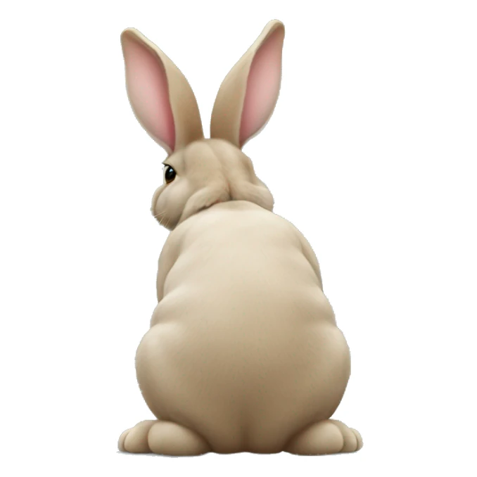 Realistic back of bunny rabbit. sticker