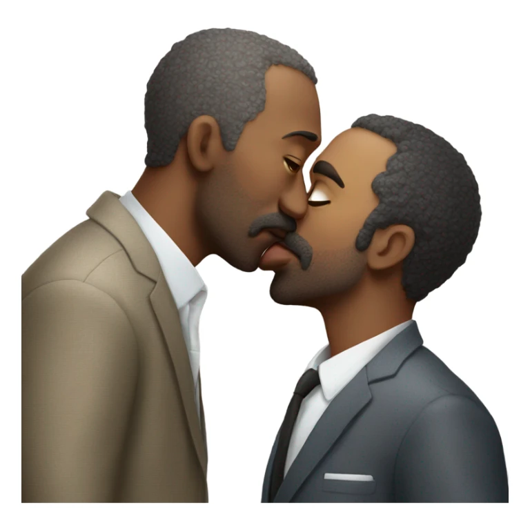 Two men kissing with a dog looking mad  sticker