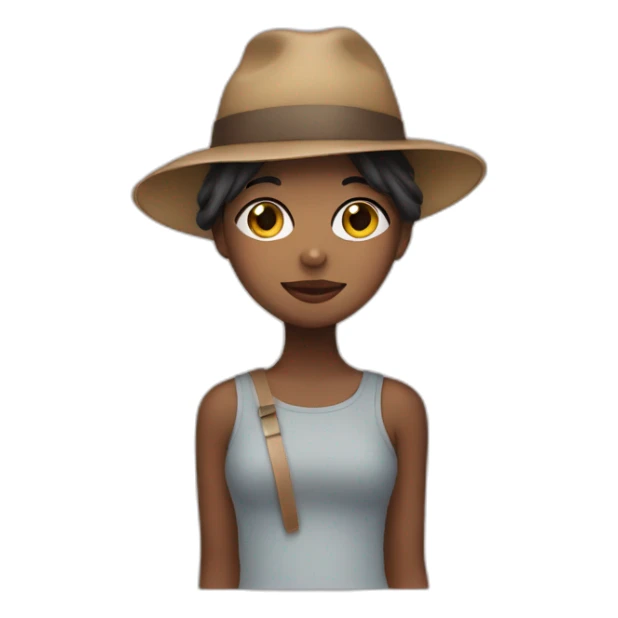 Girl wearing a hat and mask sticker