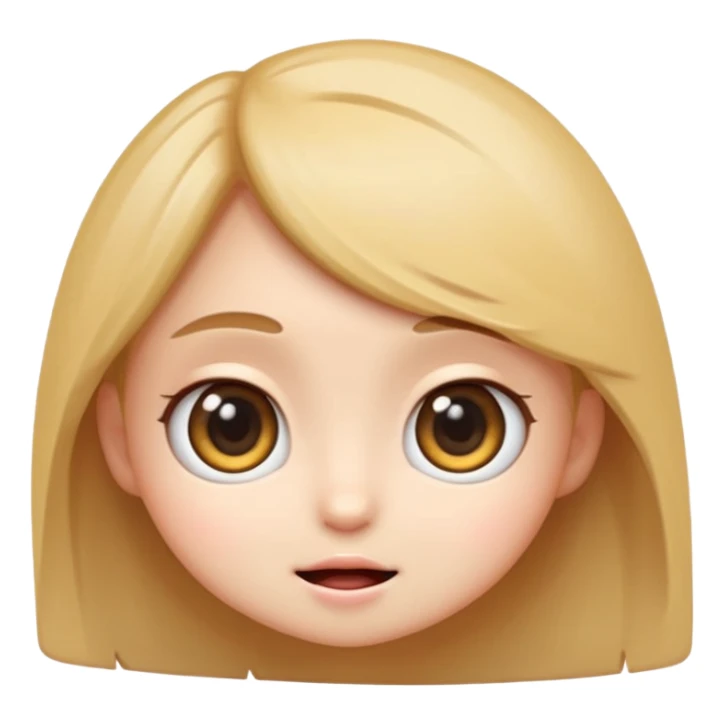 cute emoji, chibi cartoon style, big expressive eyes, soft lighting, smooth gradients, clean outlines, semi-realistic digital illustration, modern tech vibe, high detail, sticker style, transparent background sticker