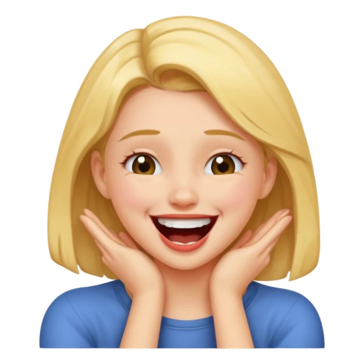 girl squeezing her neck while laughing  sticker