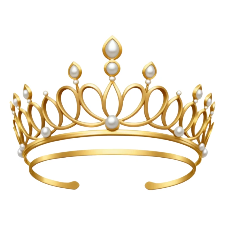 dainty gold tiara with pearls sticker