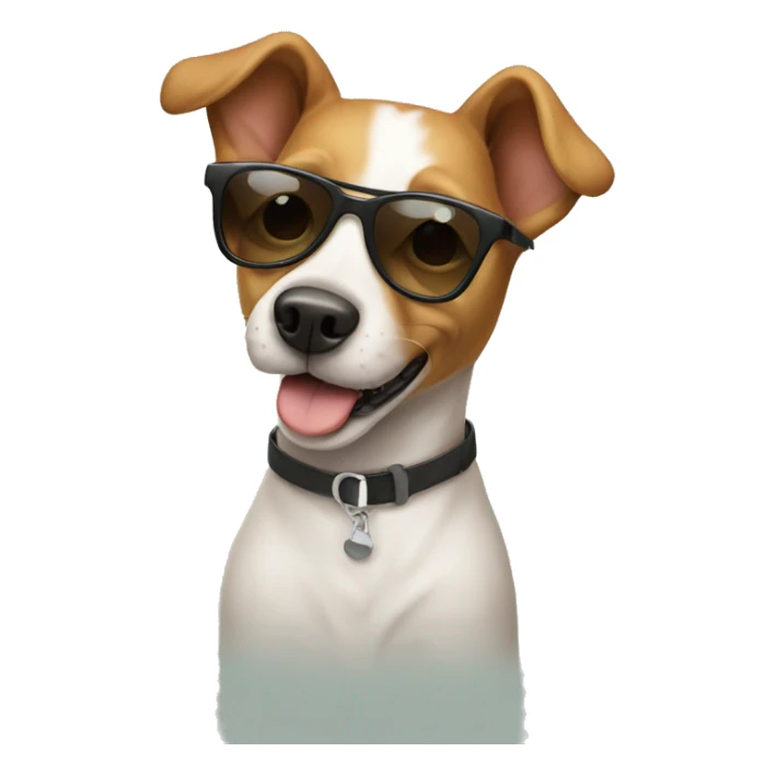 Cute dog with sunglasses on sticker