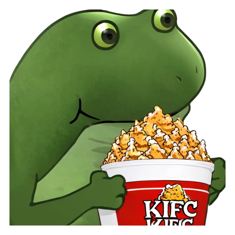 holding a bucket of kfc chicken sticker