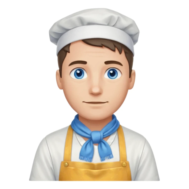 hold men blue eyes, apron painting scarf sticker