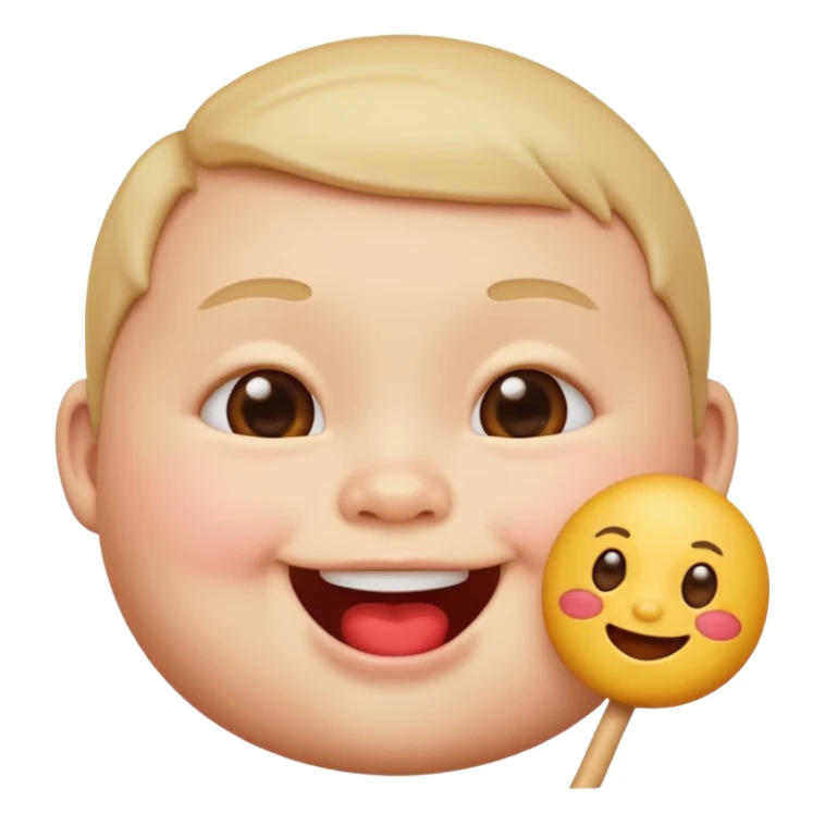 emoji cute baby with sucker sticker