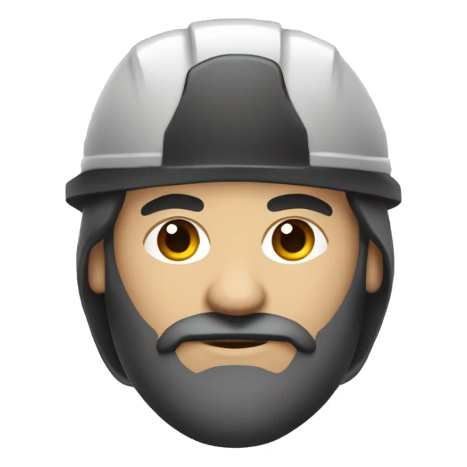 Homem trabalhador com capacete de segurança e barba  sticker