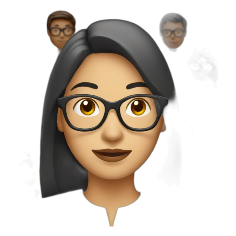 woman with glasses with figures in background sticker