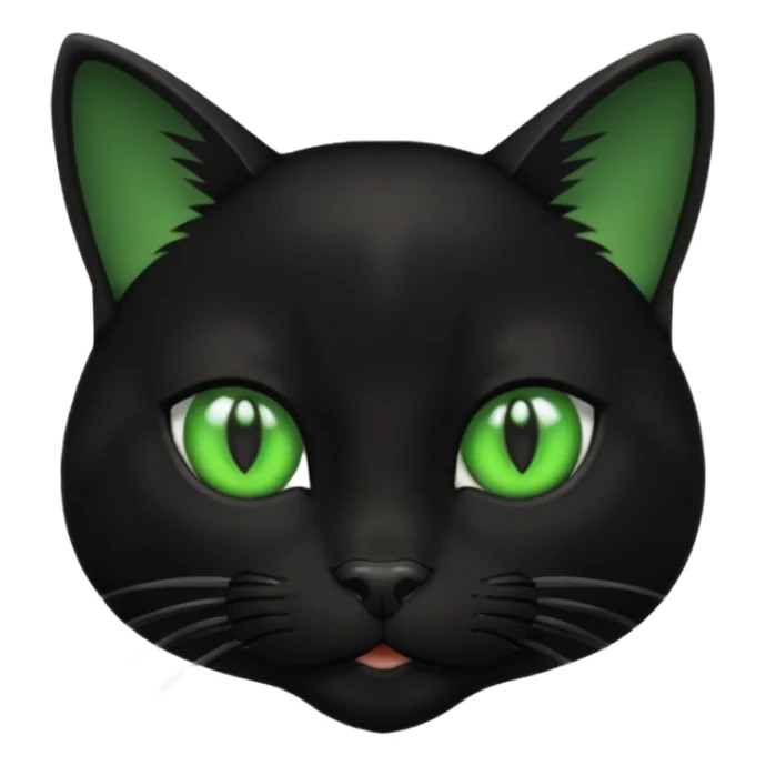 A beautiful cat black with Green eyes sticker