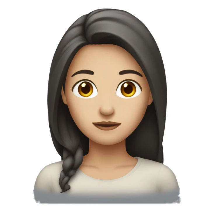 Woman with dark long hair, short height sticker