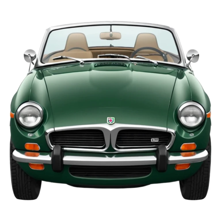 1977 British racing green Mgb roadster chrome bumper wire wheels sticker
