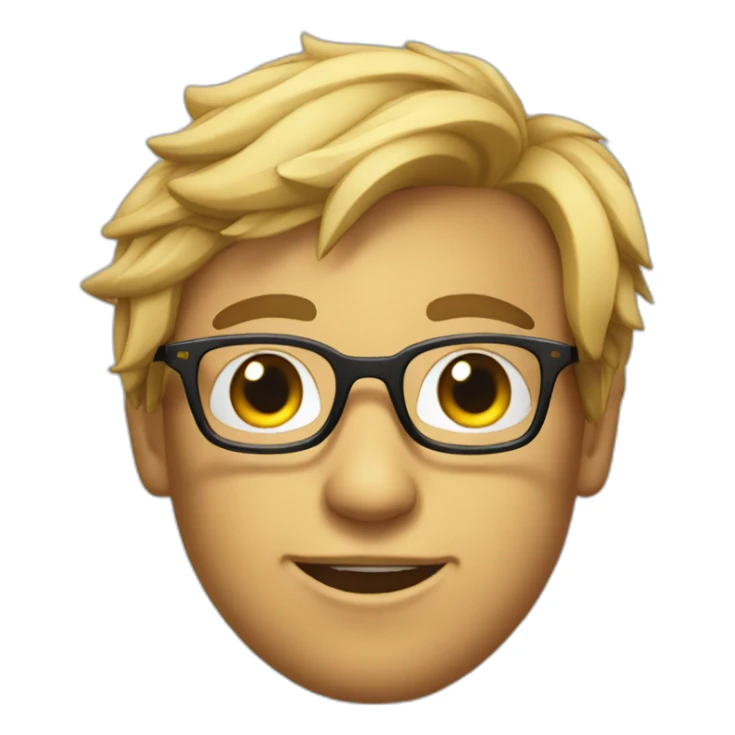 Nerdy Gamer, wearing glasses, detailed sticker