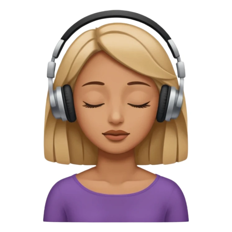 Woman listening to music with closed eyes sticker