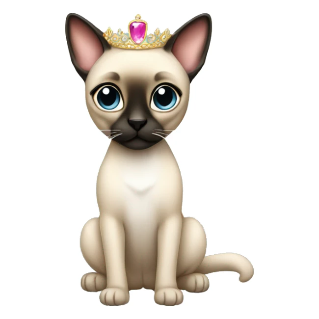 siamese with tiara  sticker
