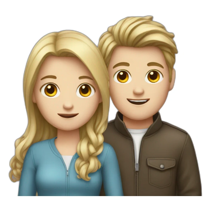 One white boy and white girl  sticker