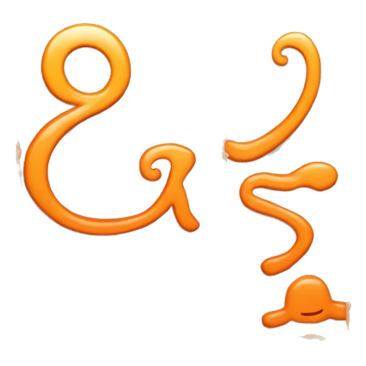 K letter orange color, stylo gecko footprint sticker
