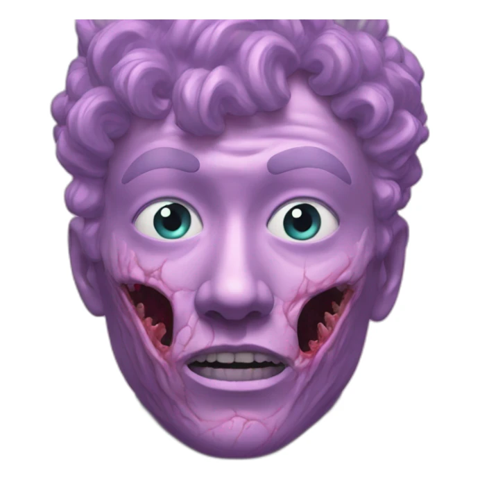 Vaporwave person, half person face half zombie face sticker