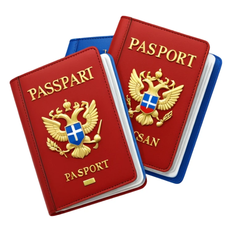 two passports, Russian and Qazaqstan sticker