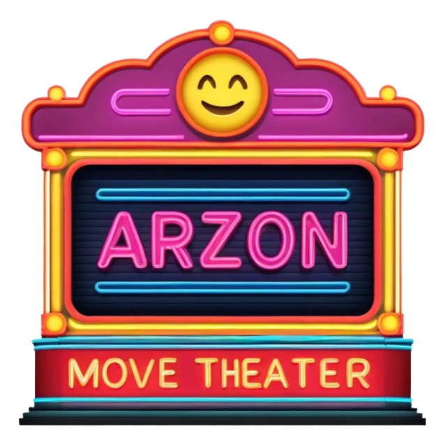 neon movie theater marquee sticker