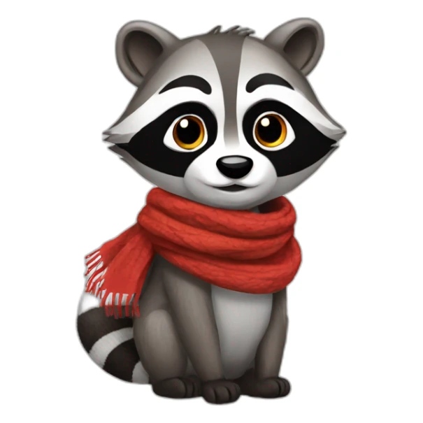 Little Racoon with canadian scarf sticker