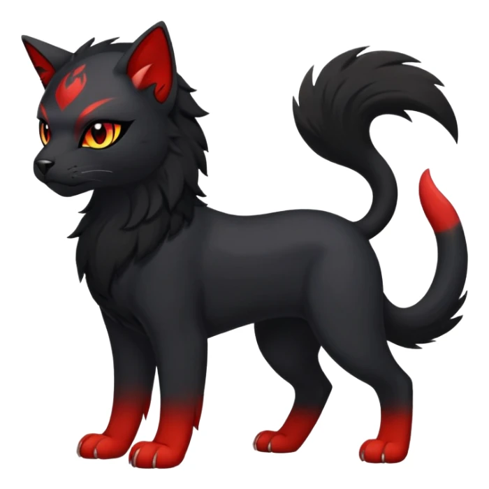 Litten-Houndour-Persian-Fakémon-hybrid-creature (full body)  sticker
