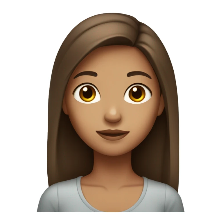 Girl with medium brown hair and brown eyes and tan skin sticker