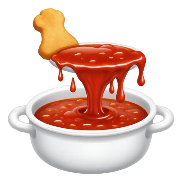 Dripping seasoned nuggets spicy red sauce steamy sticker