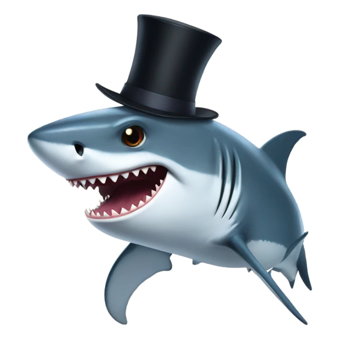 Shark with a top hat sticker
