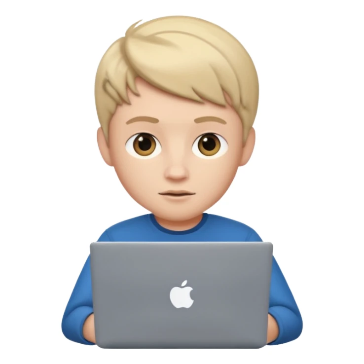 memoji boy iphone characters memoji with Laptop and a transparent background sticker