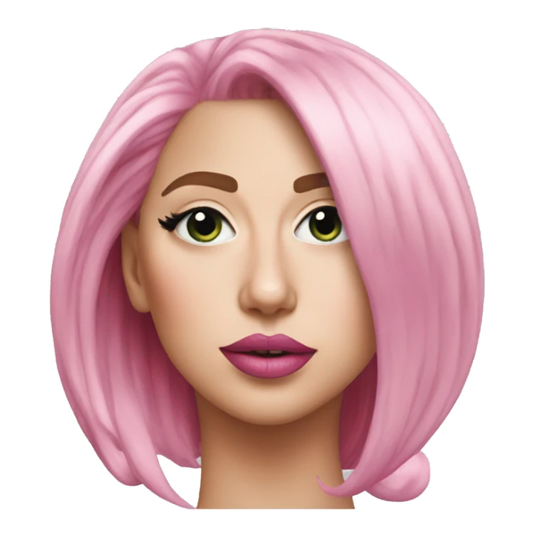 lady gaga pink hair pink lipstick  sticker