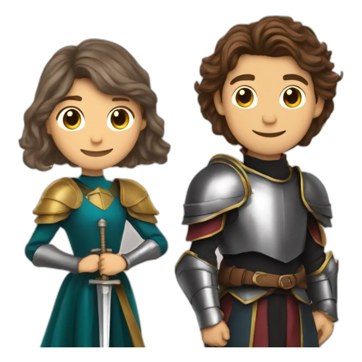 Tom holland as a knight and zendaya as a lady sticker