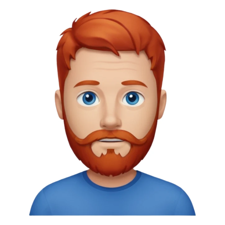 Dave Farrell with blue eyes, red hair and beard sticker