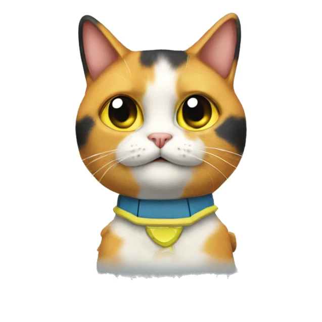 calico cat in a spongebob outfit sticker