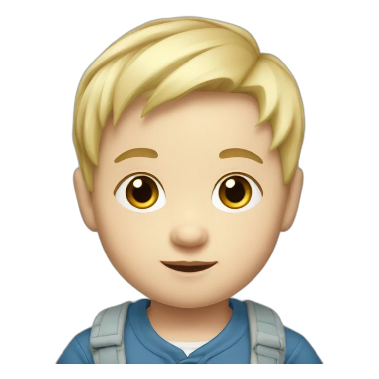 baby boy with blond hair5 and white skin full length sticker