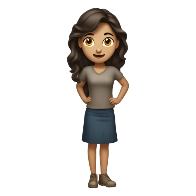 Brunette girl shaking head  sticker