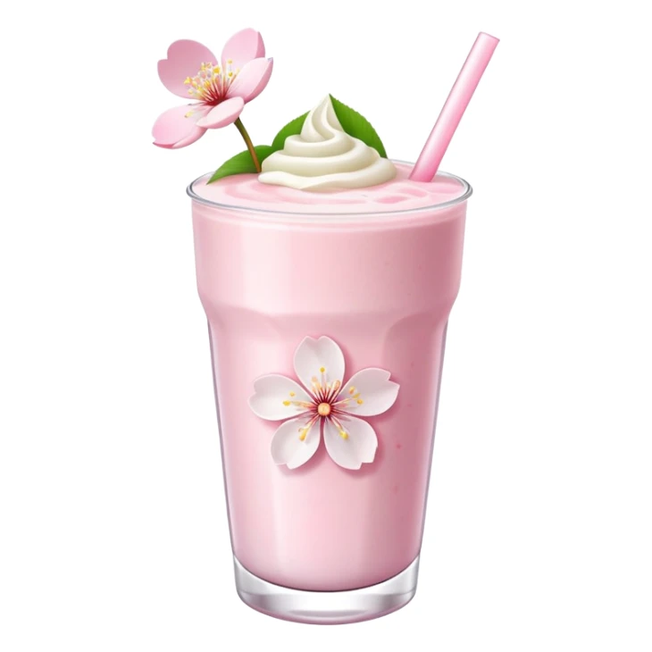 Cute Pastel pink and white Cherry Blossom Sakura Smoothie sticker