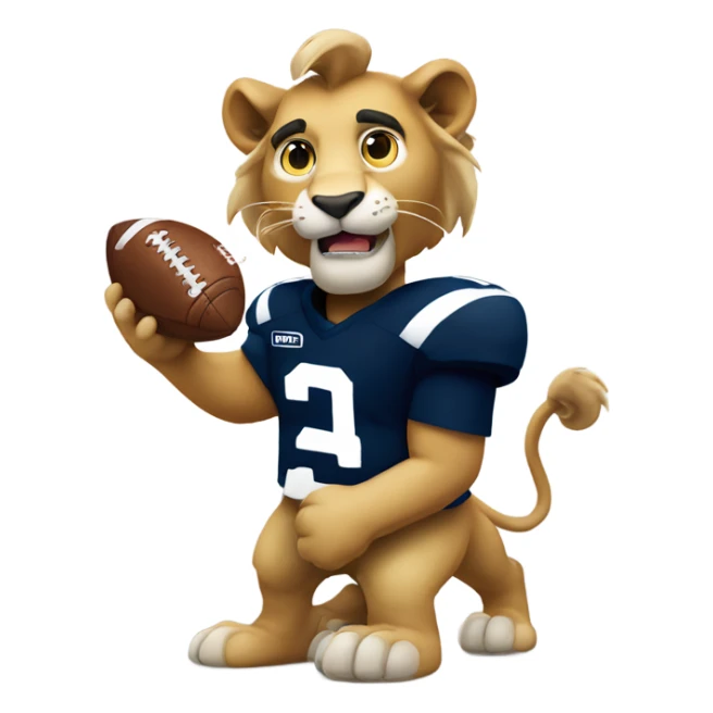 nittany lion holding a football sticker