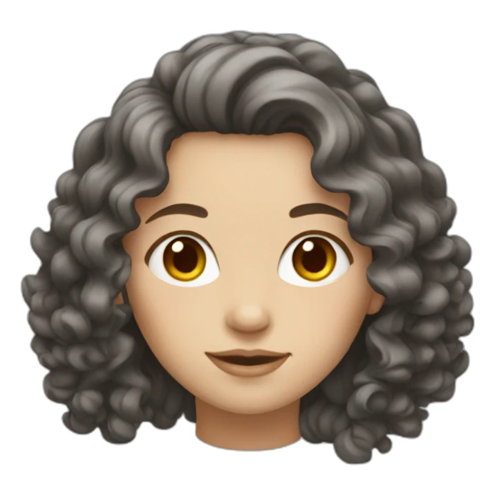 white woman with curly long dark hair sticker