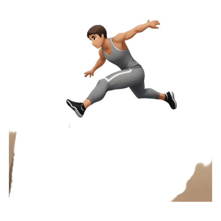 A person performing a parkour move, leaping between buildings or scaling a wall with agility and precision. The scene captures dynamic motion, showcasing strength, flexibility, and the thrill of urban acrobatics against an urban cityscape backdrop. sticker