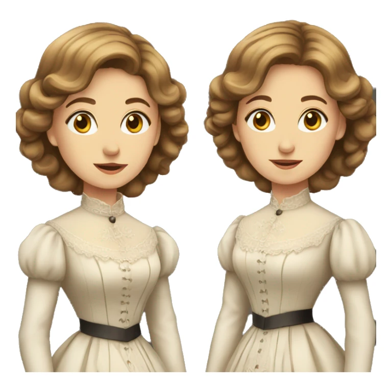 light brown hair victorian woman sticker