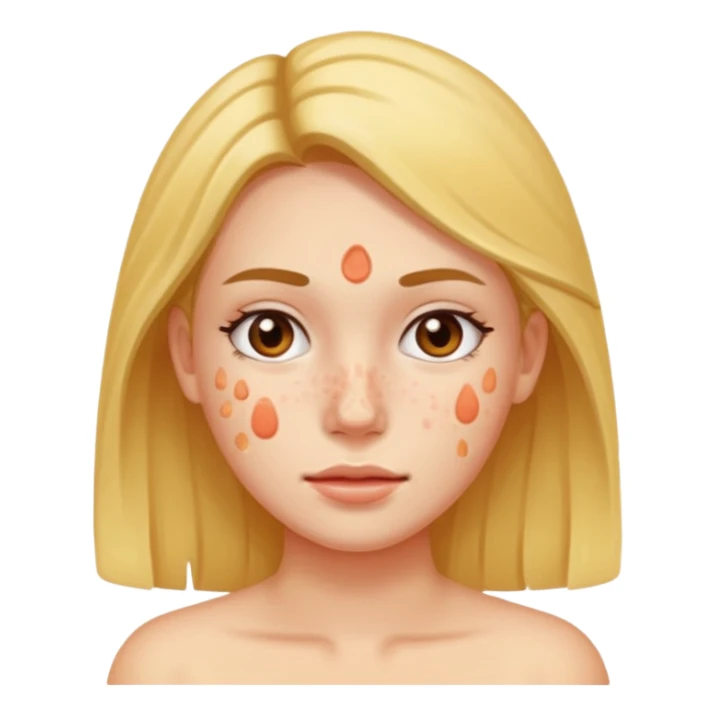woman with acne and pimple on skin sticker
