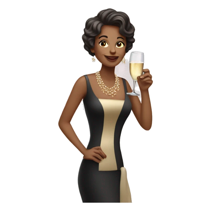 Lady with glass of champagne  sticker