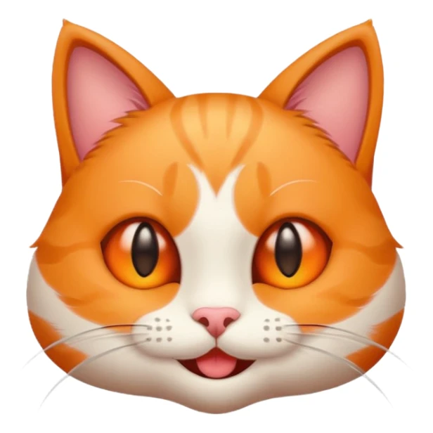 smiling cat with love eyes, cartoon style sticker