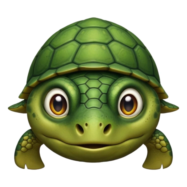 Angry dark green turtle that has half closed eyelids sticker