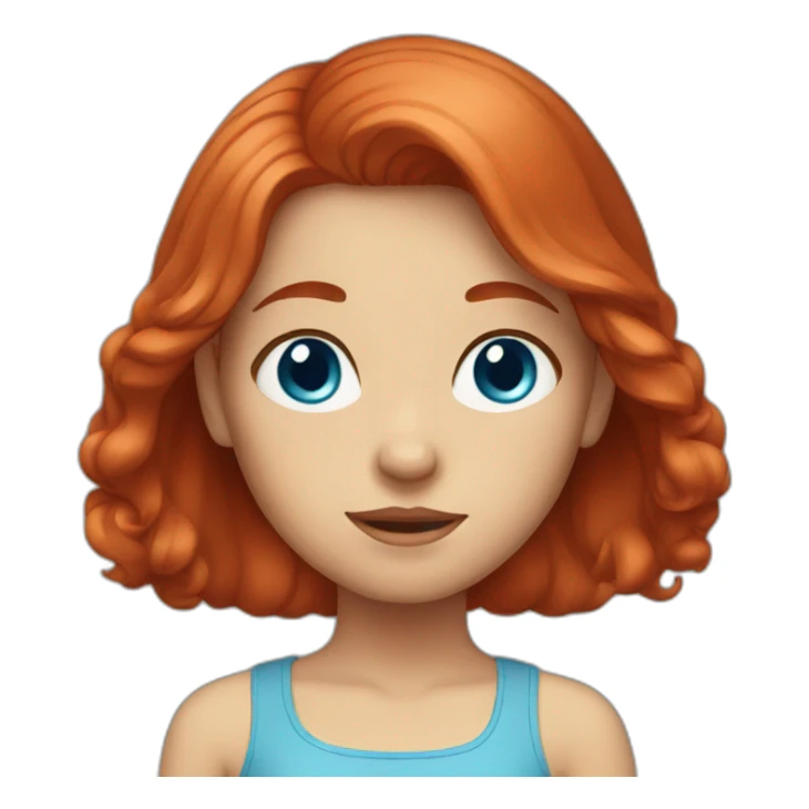 girl with red hair and blue eyes sticker
