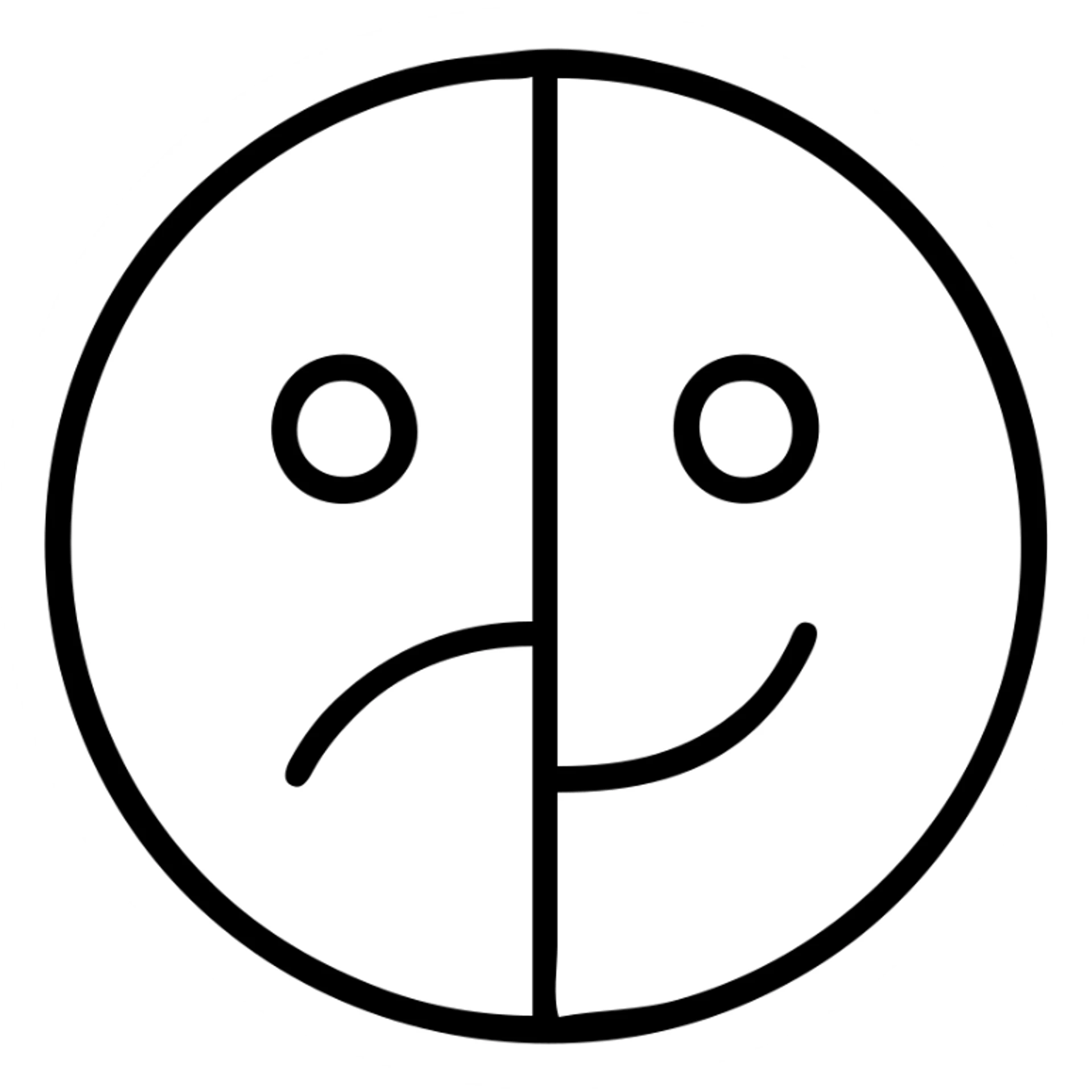 double face emoji with dark background sticker