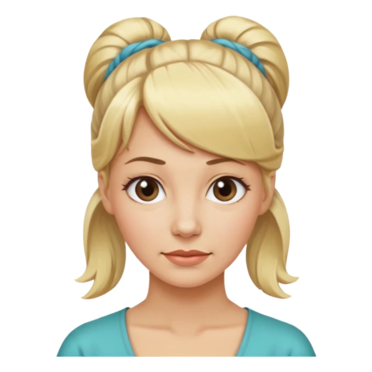 femme 35 ans blonde frange cheveux attachés sticker