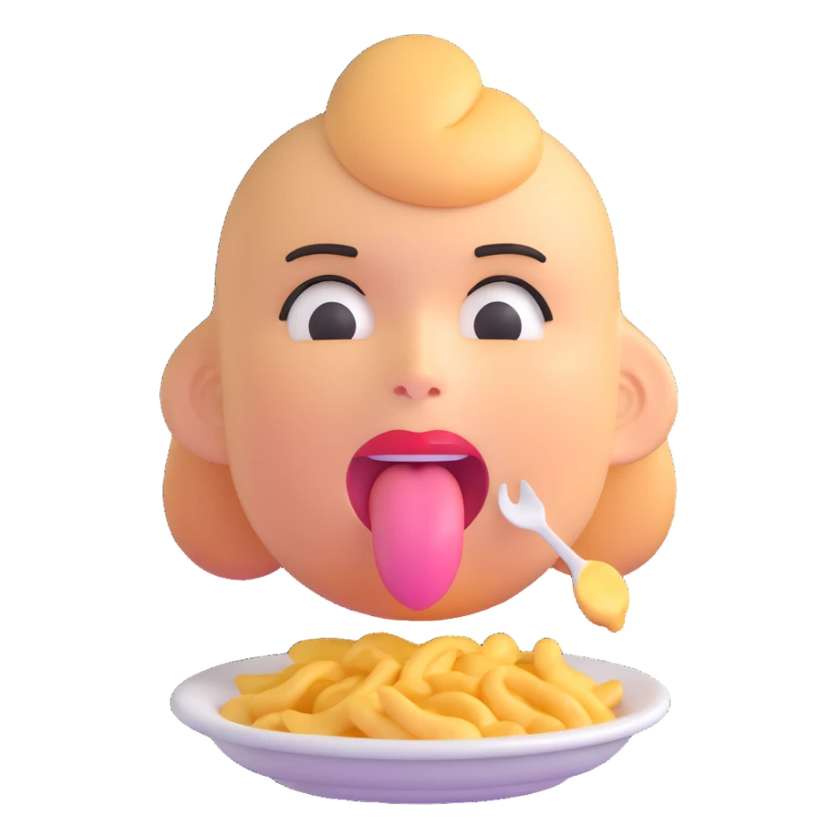 delighted face with tongue out tasting delicious food sticker