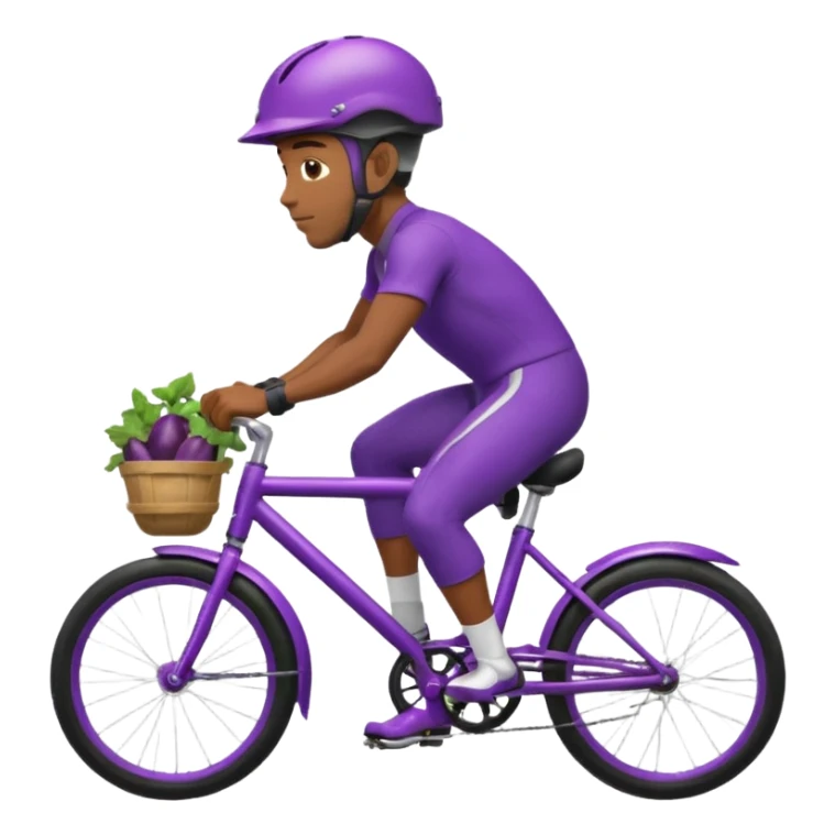 a black man on an eggplant bike sticker